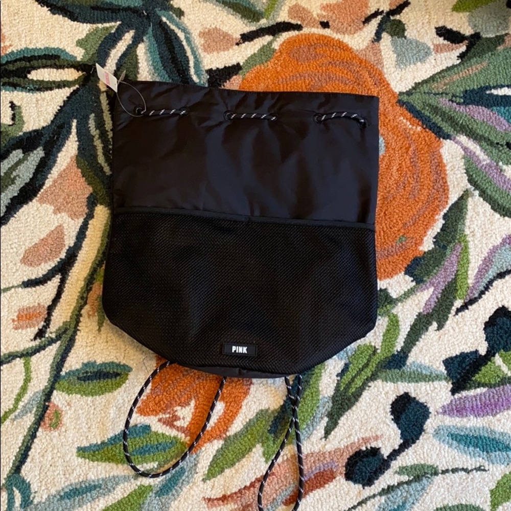 Black drawstring bag